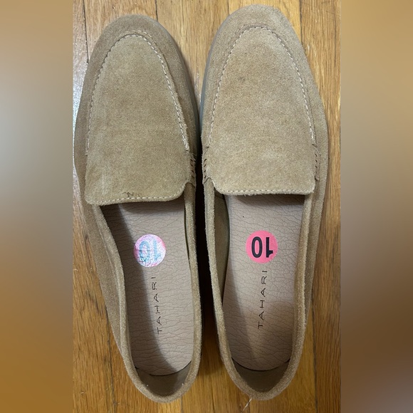 Tahari Shoes - Tahari Tan Suede Loafers